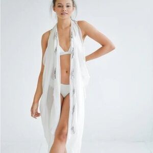 MerSea Silk Tassel Cover Up White Silk One Size